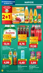 Gazetka promocyjna Lidl - GAZETKA - Gazetka - ważna od 16.10 do 16.10.2024 - strona 50 - produkty: Sok, Pur, Mus, Napój energetyczny, Red Bull, Ice tea, Ananas, Kawa, Coca-Cola, Napoje, Lipton, Muszynianka, Tymbark, Woda mineralna, Woda, Herbata, Mango, Napój, Nektar, Magnez