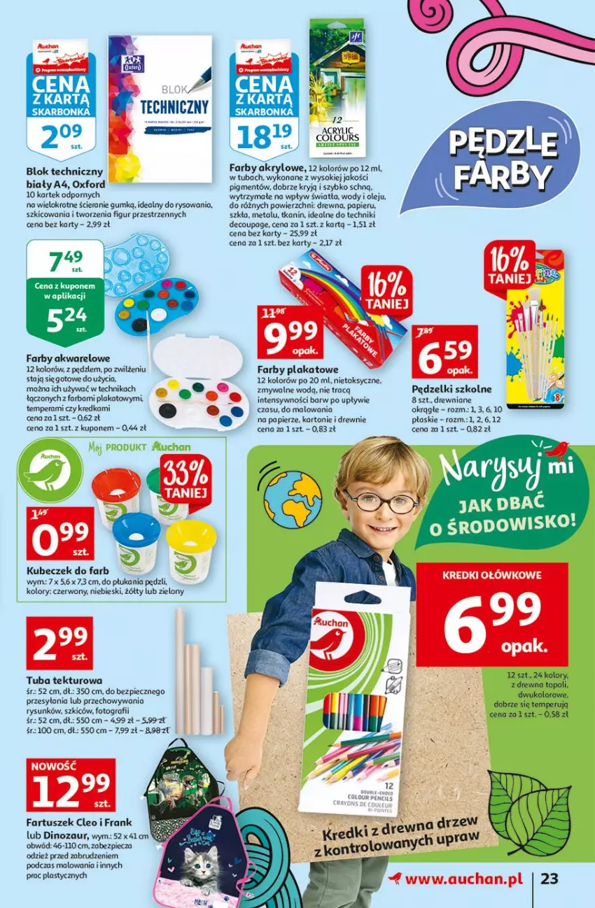 Gazetka promocyjna Auchan - Rysuje się pobudka na piątkę Hipermarkety - ważna 29.07 do 04.08.2021 - strona 23 - produkty: Dinozaur, Fa, Gra, Kredka, Olej, Papier, Piec, Por, Sok, Top, Tusz