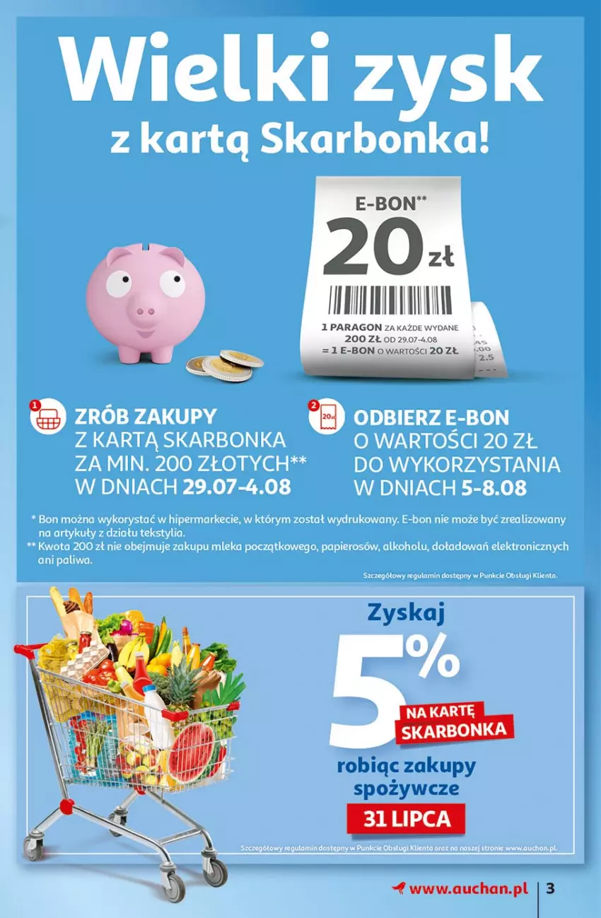 Gazetka promocyjna Auchan - Rysuje się pobudka na piątkę Hipermarkety - ważna 29.07 do 04.08.2021 - strona 3 - produkty: Papier