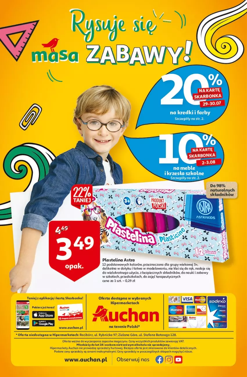 Gazetka promocyjna Auchan - Rysuje się pobudka na piątkę Hipermarkety - ważna 29.07 do 04.08.2021 - strona 32 - produkty: Fa, Meble, Piec, Plastelina, Ser, Tera