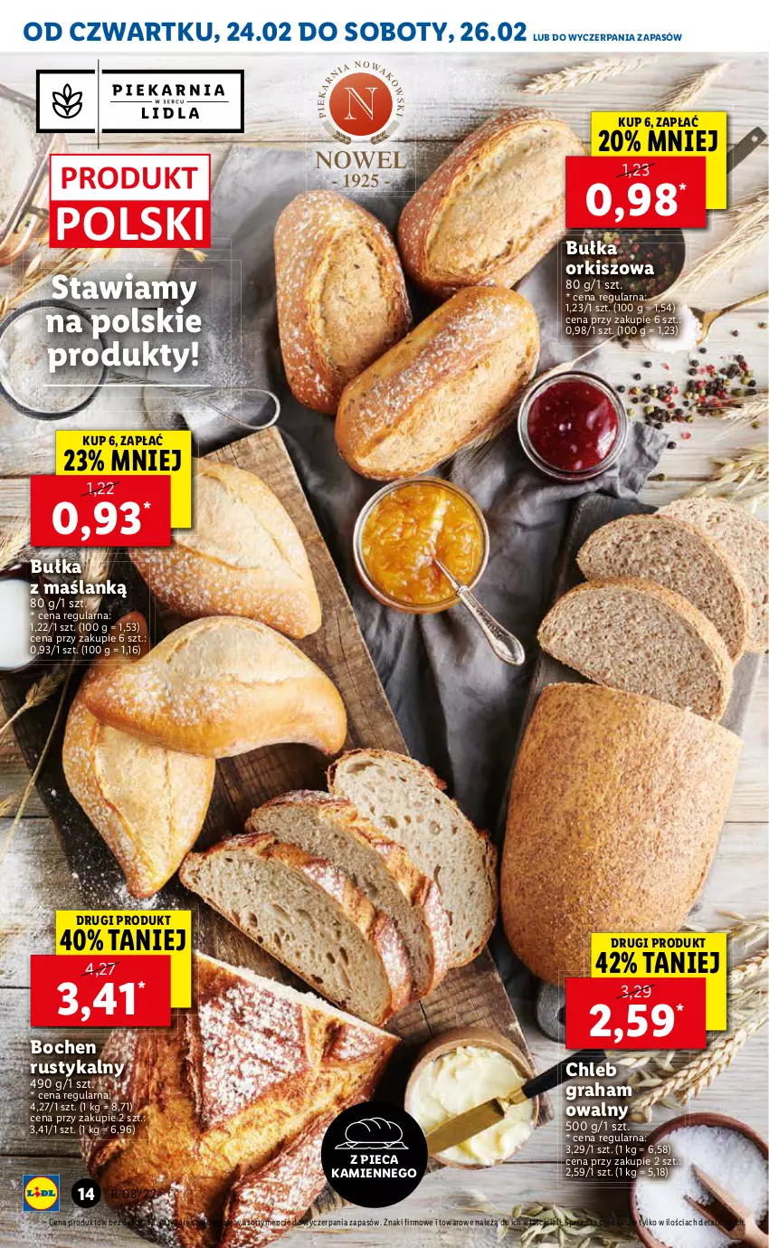 Gazetka promocyjna Lidl - GAZETKA - ważna 24.02 do 26.02.2022 - strona 14 - produkty: Bułka, Chleb, Gra, Piec, Rust