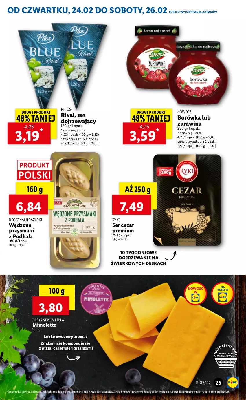 Gazetka promocyjna Lidl - GAZETKA - ważna 24.02 do 26.02.2022 - strona 25 - produkty: Borówka, Deska serów, Kosz, Mimolette, Pilos, Przysmaki, Ser