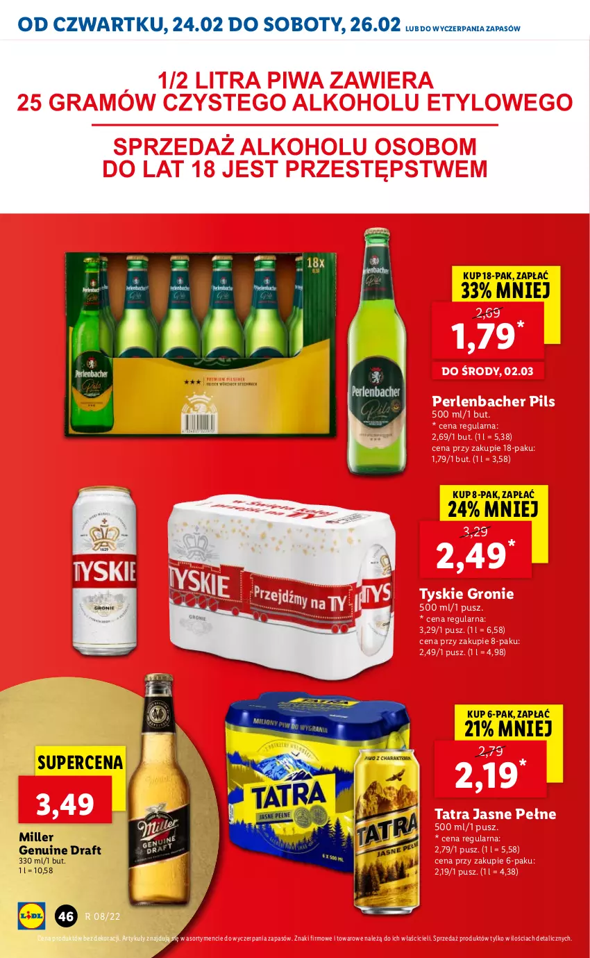 Gazetka promocyjna Lidl - GAZETKA - ważna 24.02 do 26.02.2022 - strona 46 - produkty: NBA, Tatra, Tyskie