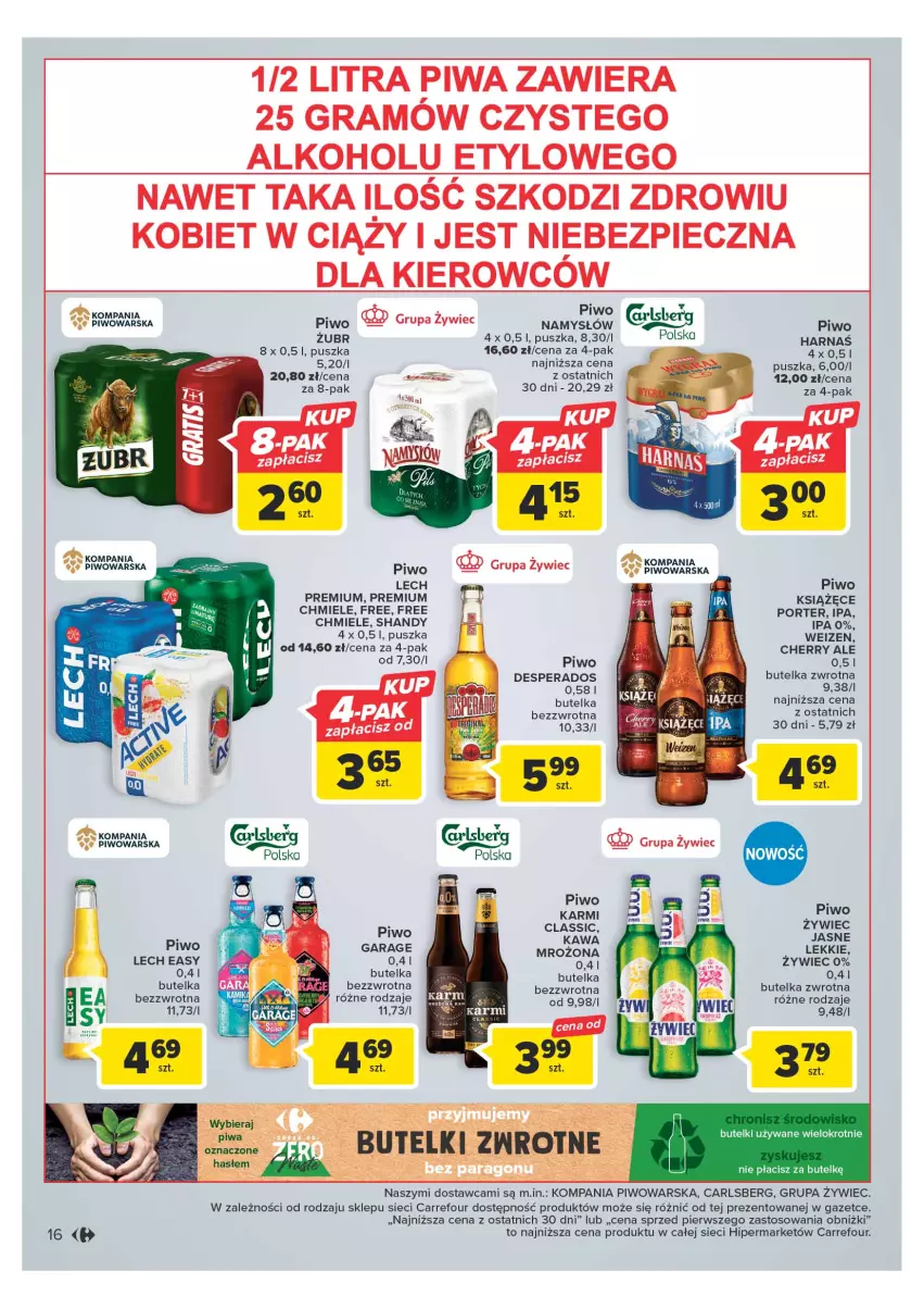 Gazetka promocyjna Carrefour - Gazetka Carrefour - ważna 25.04 do 06.05.2023 - strona 16 - produkty: Carlsberg, Desperados, Gra, Harnaś, Książęce, Namysłów, Piec, Piwa, Piwo, Por