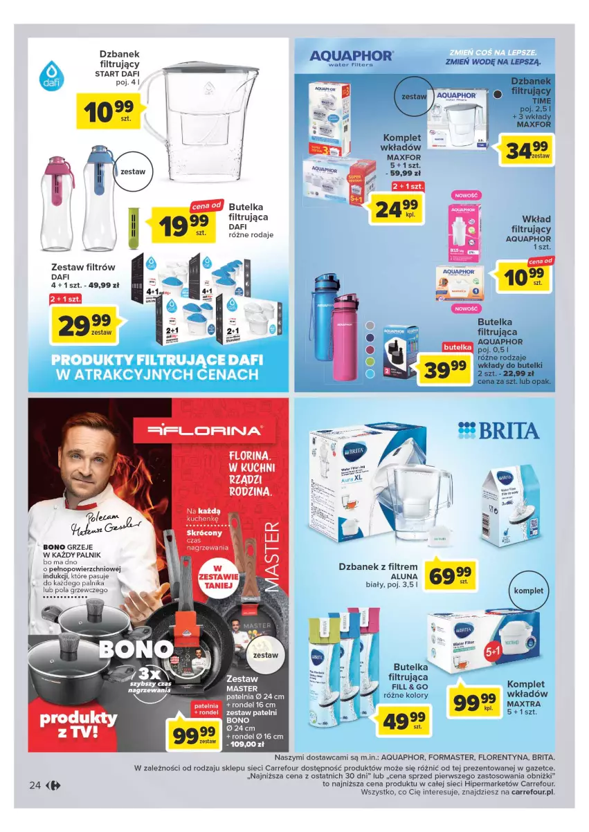 Gazetka promocyjna Carrefour - Gazetka Carrefour - ważna 25.04 do 06.05.2023 - strona 24 - produkty: Aquaphor, Brit, Brita, Dzbanek, Patelnia, Rondel, Tera