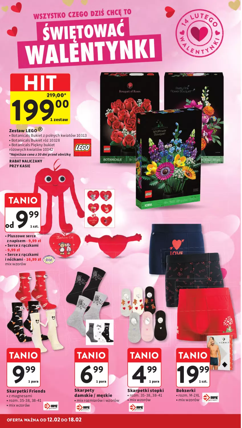Gazetka promocyjna Intermarche - Gazetka Intermarche - ważna 12.02 do 18.02.2026 - strona 14 - produkty: Bokserki, Bukiet, Karp, LEGO, Ser, Skarpetki, Top