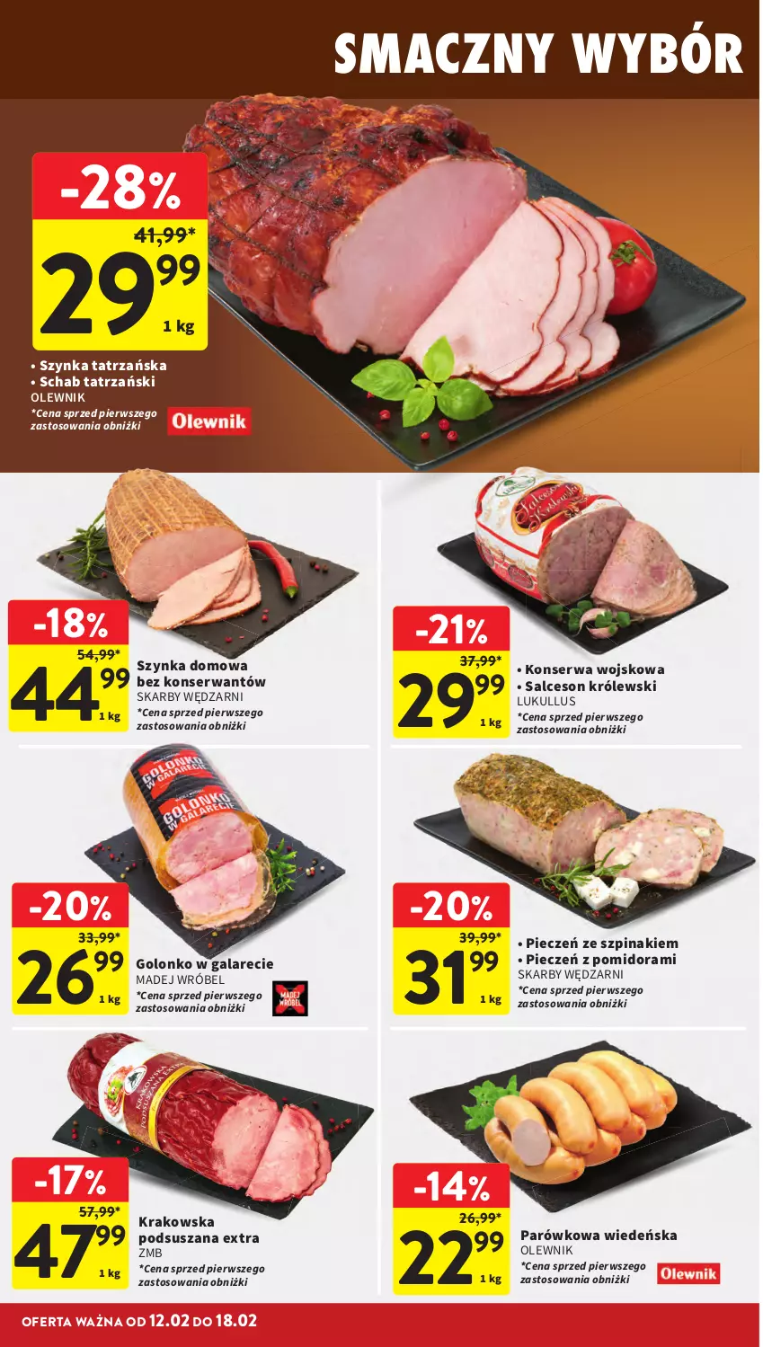 Gazetka promocyjna Intermarche - Gazetka Intermarche - ważna 12.02 do 18.02.2026 - strona 20 - produkty: Gala, Królewski, Madej Wróbel, Olewnik, Piec, Salceson, Ser, Szpinak, Szynka
