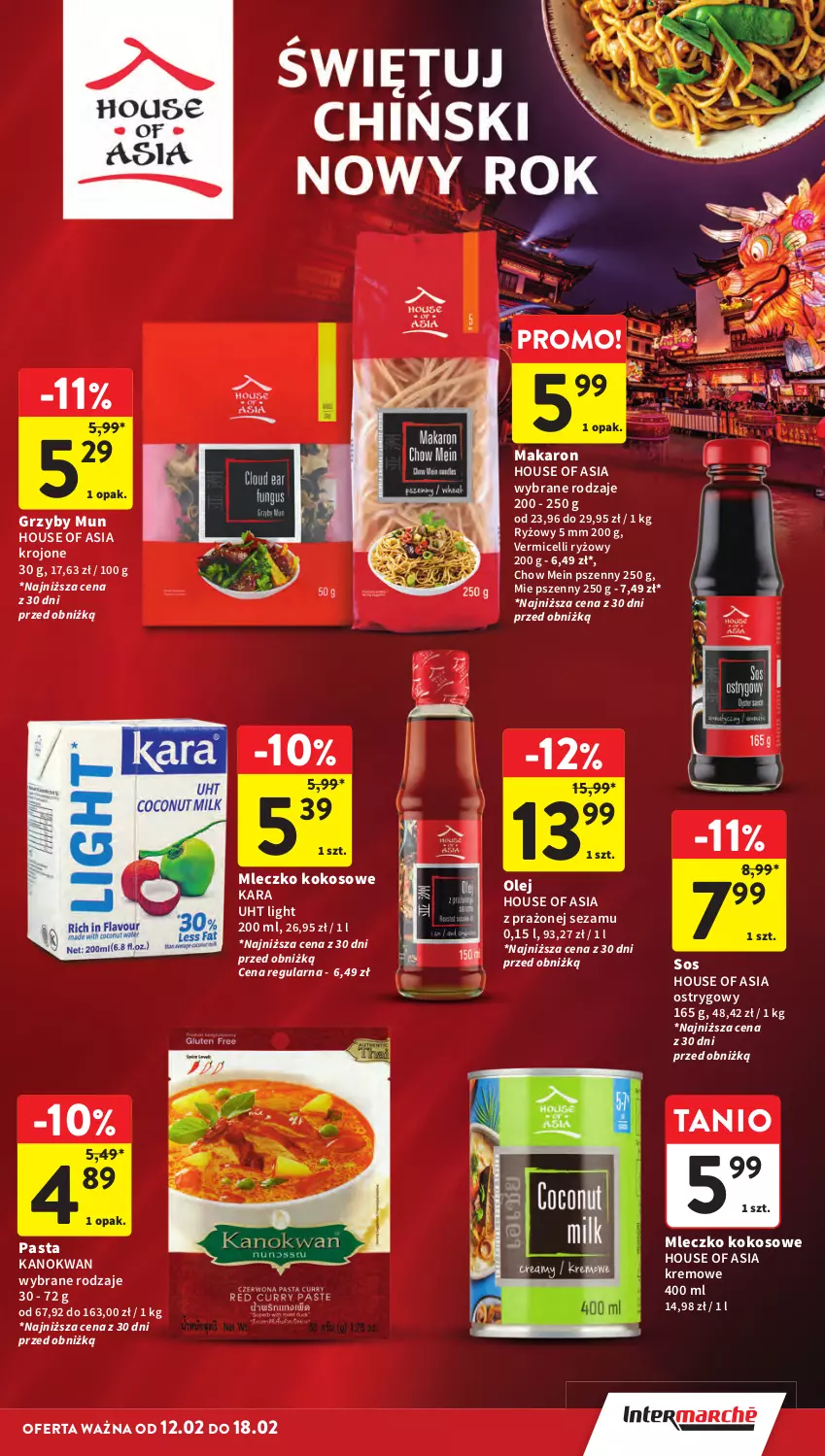 Gazetka promocyjna Intermarche - Gazetka Intermarche - ważna 12.02 do 18.02.2026 - strona 33 - produkty: Grzyby, Grzyby mun, House of Asia, Kokos, Makaron, Mleczko, Olej, Ryż, Sezam, Sos