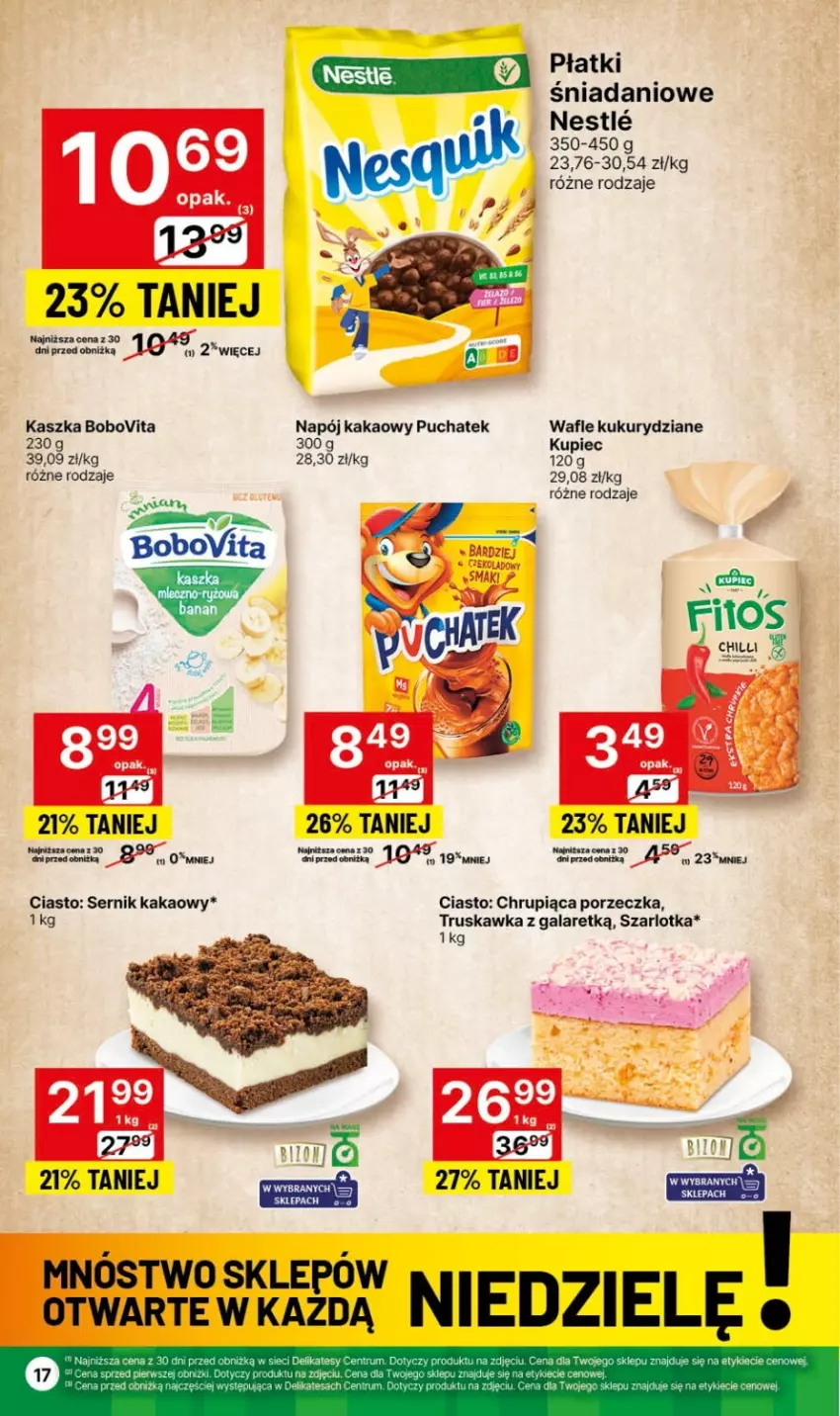 Gazetka promocyjna Delikatesy Centrum - Dyskontowe ceny w Delikatesach Centrum - ważna 15.02 do 21.02.2024 - strona 17 - produkty: BoboVita, Danio, Fa, Gala, Kakao, Kupiec, Napój, Piec, Por, Rum, Ser, Szarlotka, Wafle