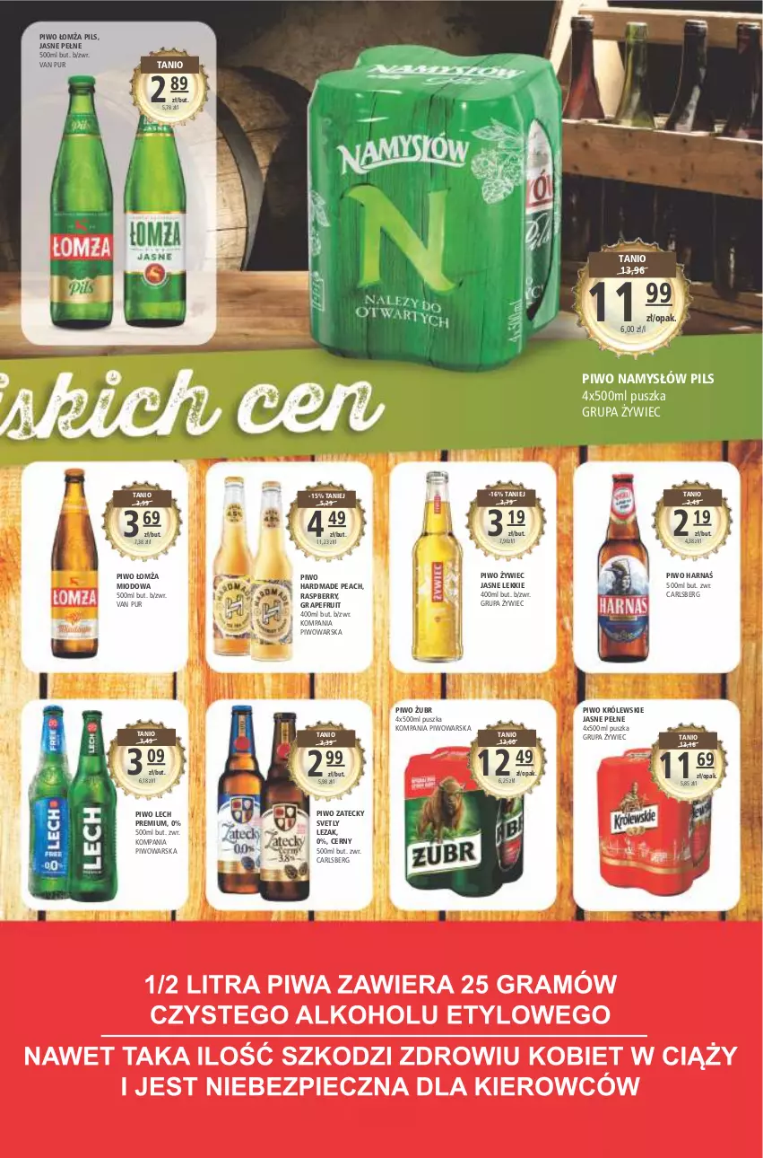 Gazetka promocyjna Arhelan - Gazetka - ważna 25.03 do 03.04.2022 - strona 19 - produkty: Carlsberg, Gra, Harnaś, Królewski, Lech Premium, Namysłów, Piwo, Pur