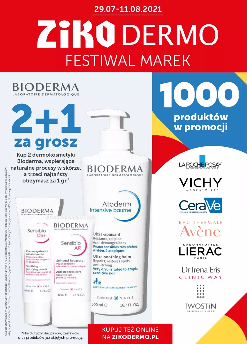 Gazetka promocyjna Ziko - 29 LIPCA – 11 SIERPNIA - ważna 29.07 do 11.08.2021 - strona 1 - produkty: Bioderma