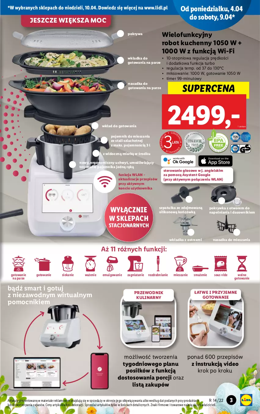 Gazetka promocyjna Lidl - GAZETKA - ważna 04.04 do 10.04.2022 - strona 3 - produkty: Dozownik, LG, Pojemnik, Pokrywa, Por, Przewodnik, Robot, Szpatułka, Top