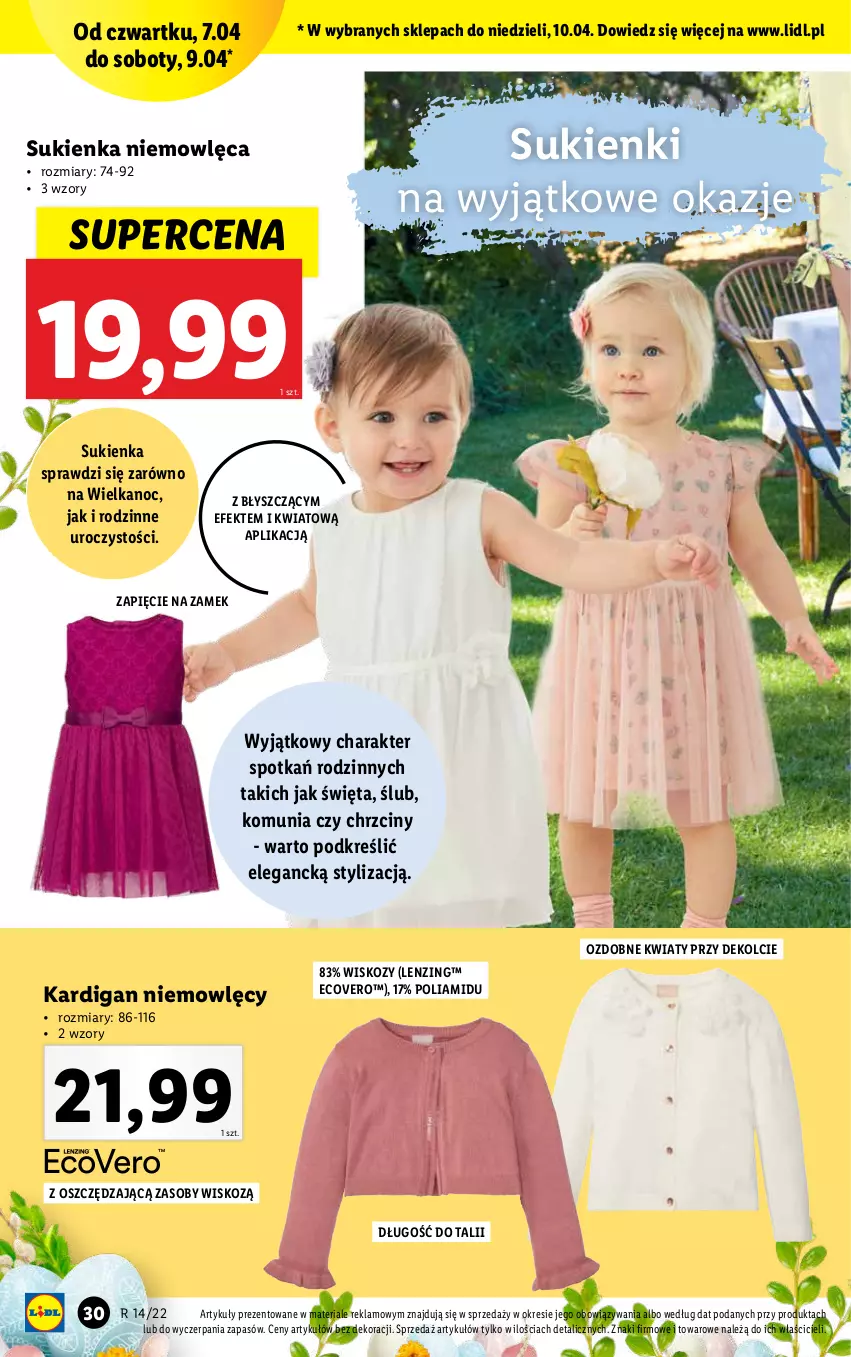 Gazetka promocyjna Lidl - GAZETKA - ważna 04.04 do 10.04.2022 - strona 32 - produkty: Kardigan, Sukienka