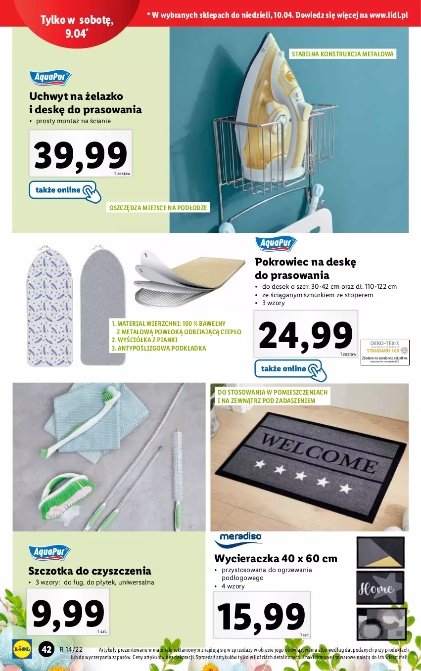 Gazetka promocyjna Lidl - GAZETKA - ważna 04.04 do 10.04.2022 - strona 44 - produkty: Podkład, Podkładka, Pokrowiec, Pokrowiec na deskę, Szczotka, Top, Wycieraczka