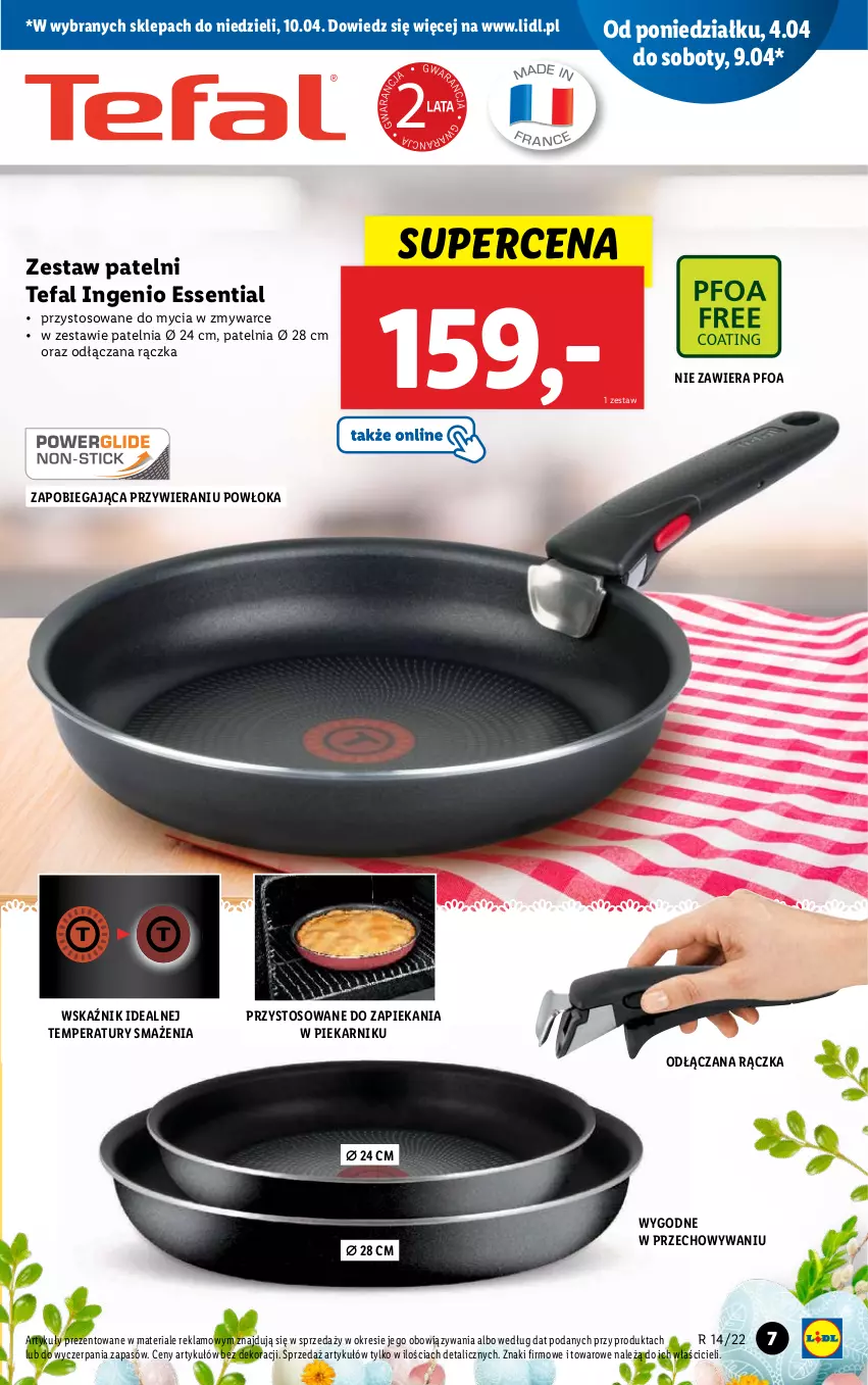 Gazetka promocyjna Lidl - GAZETKA - ważna 04.04 do 10.04.2022 - strona 7 - produkty: Fa, Patelnia, Piekarnik, Tefal