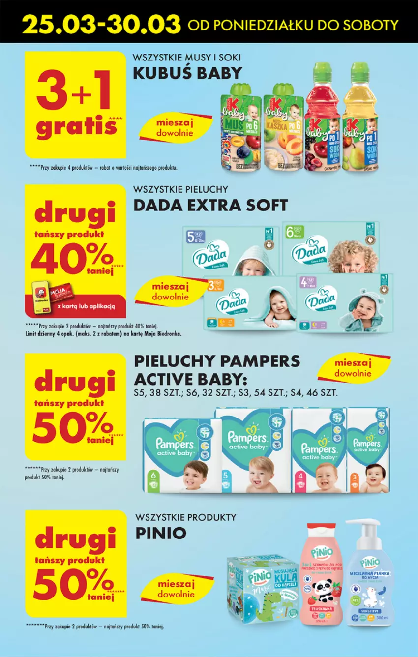 Gazetka promocyjna Biedronka - Od poniedzialku - ważna 25.03 do 30.03.2024 - strona 51 - produkty: Dada, Dron, Gra, Kubuś, Mus, Pampers, Pieluchy, Sok