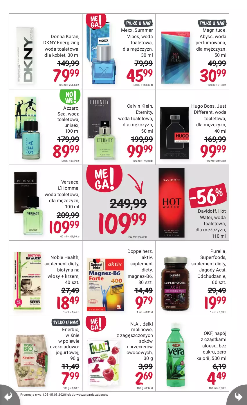 Gazetka promocyjna Rossmann - 1 sierpnia - ważna 01.08 do 15.08.2021 - strona 13 - produkty: Calvin Klein, Davidoff, Mexx, Perfum, Pur, Suplement diety, Versace, Woda, Woda toaletowa