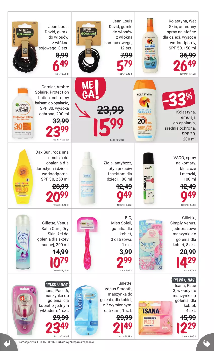 Gazetka promocyjna Rossmann - 1 sierpnia - ważna 01.08 do 15.08.2021 - strona 5 - produkty: BIC, DAX, Dzieci, Emulsja, Garnier, Gillette, Golarka, Isana, Maszynka, Maszynka do golenia, Por, Sati, Sok, Szynka, Venus, Ziaja