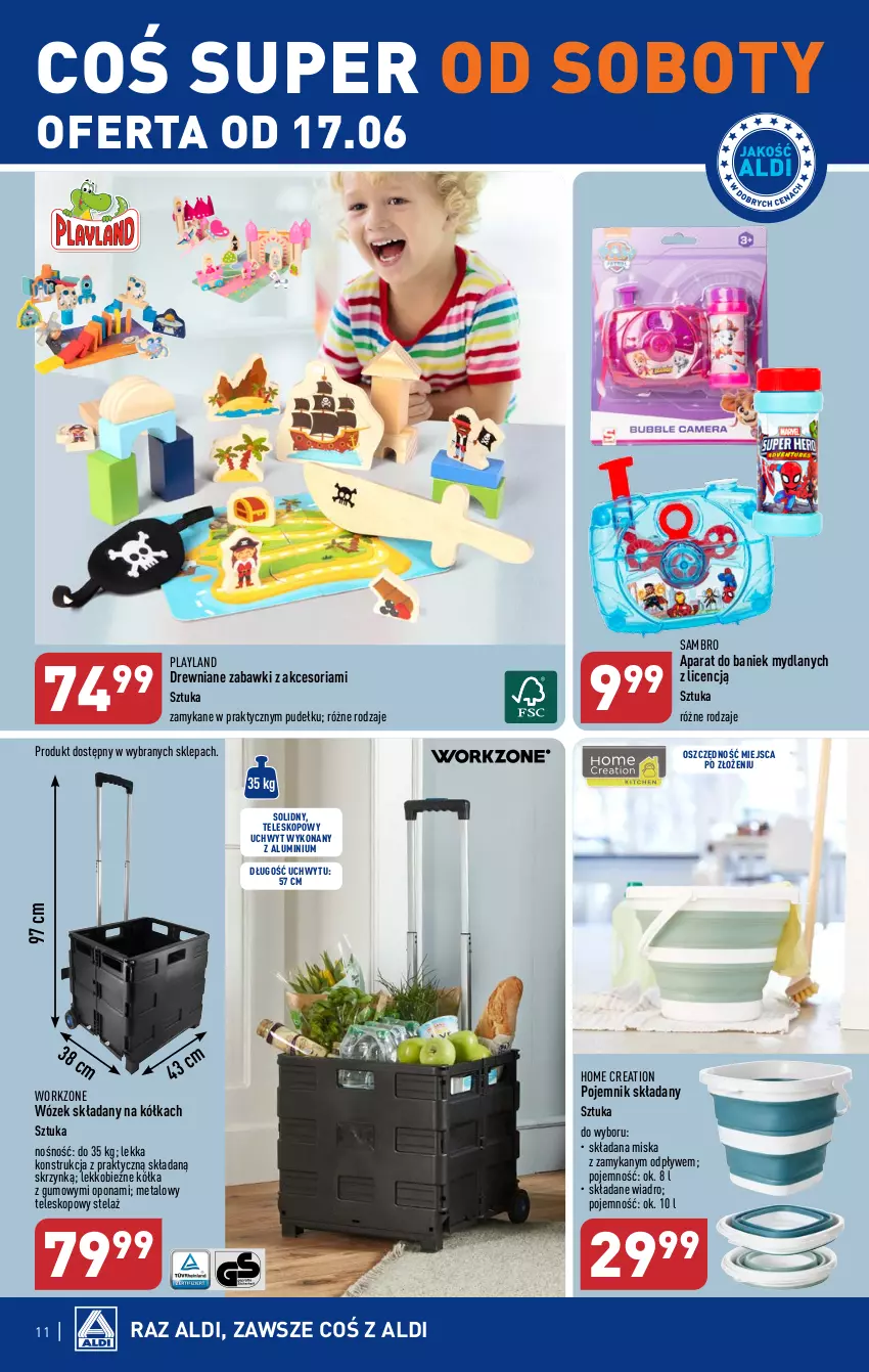 Gazetka promocyjna Aldi - COŚ do domu i nie tylko - ważna 14.06 do 17.06.2023 - strona 11 - produkty: Miska, Pojemnik, Teleskop, Wiadro, Wózek