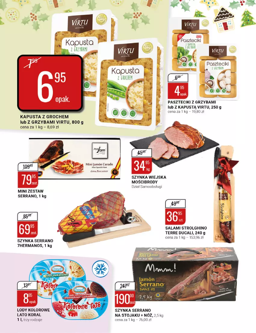 Gazetka promocyjna Bi1 - Świąteczne smaki - ważna 14.12 do 24.12.2022 - strona 8 - produkty: Groch, Gry, Jamón serrano, Kapustą, LG, Lody, Salami, Ser, Stojak, Szynka, Virtu