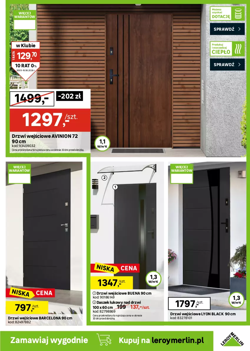Gazetka promocyjna Leroy Merlin - Gazetka Leroy Merlin - ważna 20.05 do 16.06.2026 - strona 15 - produkty: Chodnik, Drzwi, Drzwi wejściowe, Dywan, Lack, Płyta