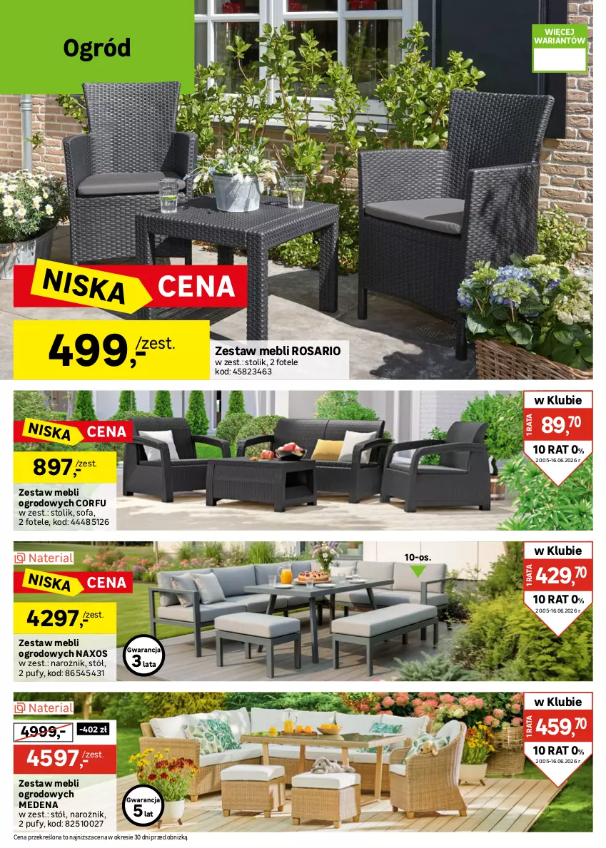 Gazetka promocyjna Leroy Merlin - Gazetka Leroy Merlin - ważna 20.05 do 16.06.2026 - strona 2 - produkty: Fa, Fotel, Huśtawka, Narożnik, Ogród, Parasol, Por, Puf, Sofa, Sport, Stół, Stolik, Tran