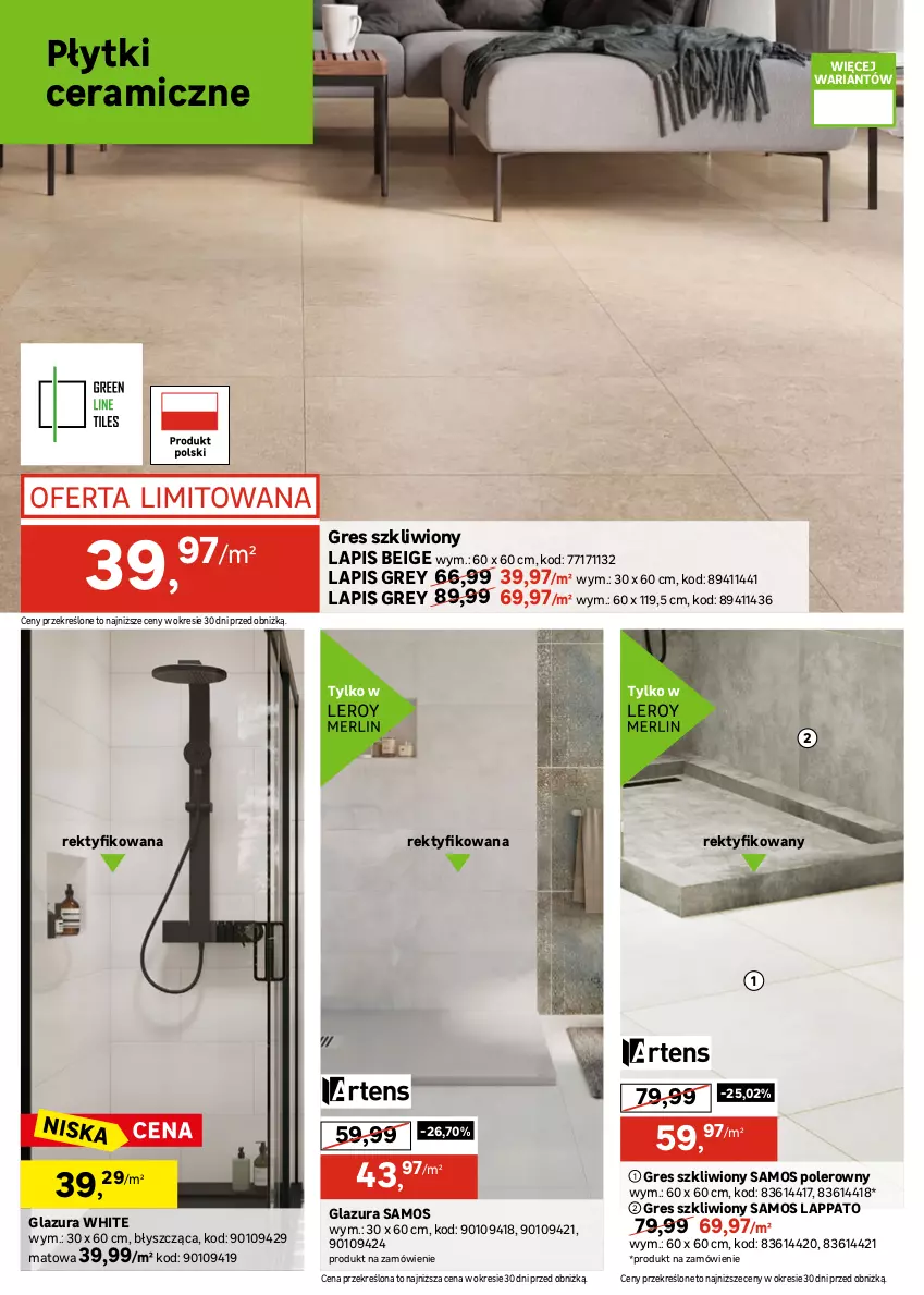 Gazetka promocyjna Leroy Merlin - Gazetka Leroy Merlin - ważna 20.05 do 16.06.2026 - strona 24 - produkty: Glazura, Gres, Gres szkliwiony, Lazur, Płytka