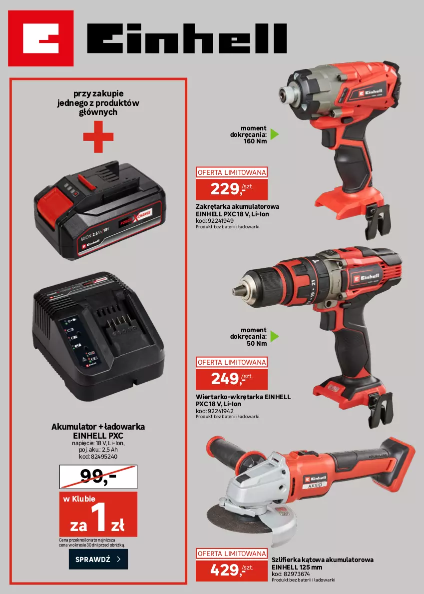 Gazetka promocyjna Leroy Merlin - Gazetka Leroy Merlin - ważna 20.05 do 16.06.2026 - strona 34 - produkty: Akumulator, Einhell, Fa, Gniazdo pojedyncze, Kompresor, Kompresor olejowy, Odkurzacz, Olej, Przewód, Ramka, Ser, Szlifierka, Szlifierka kątowa, Tarka, Warka, Wkręt, Wkrętarka, Włącznik podwójny, Włącznik pojedynczy