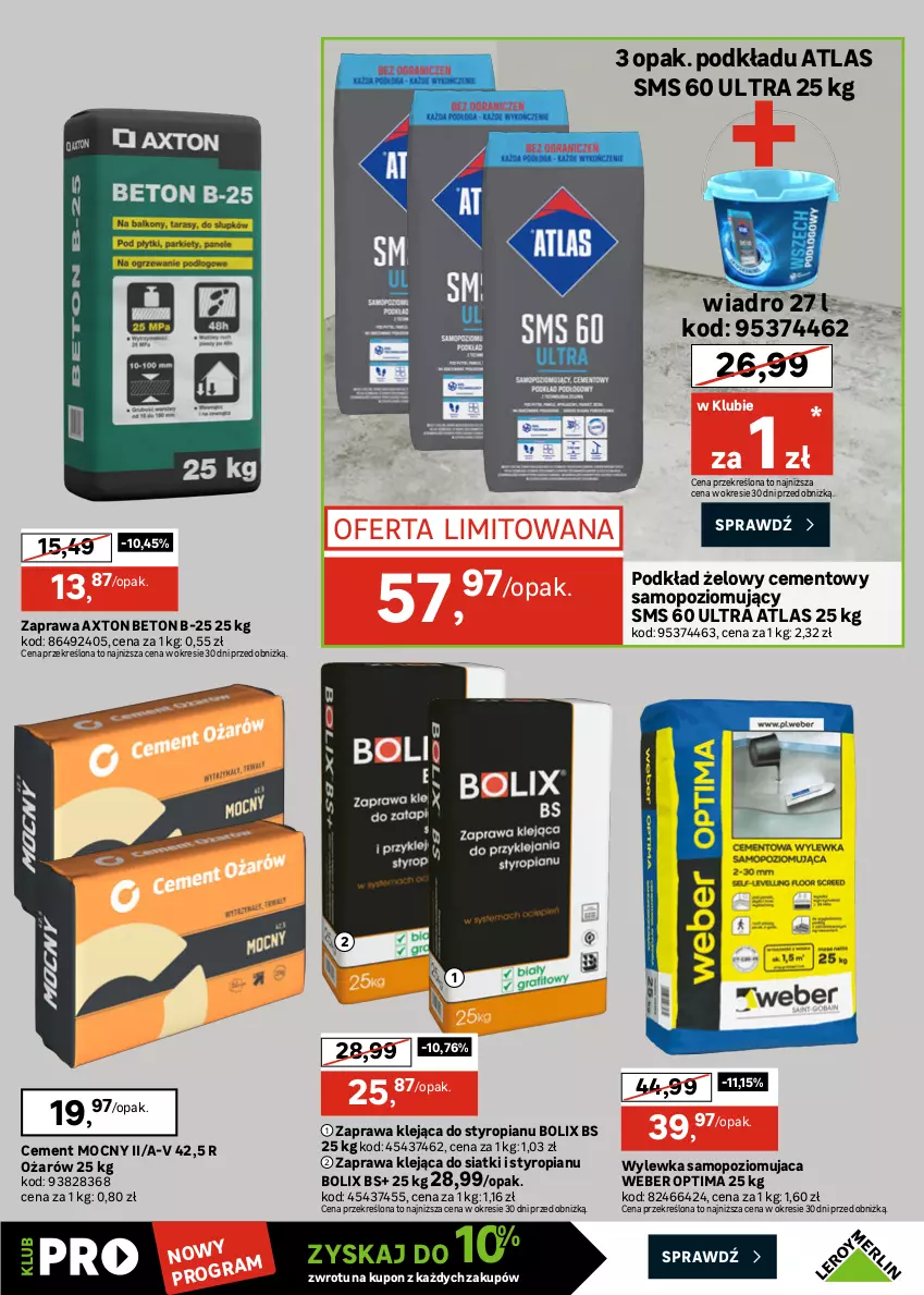 Gazetka promocyjna Leroy Merlin - Gazetka Leroy Merlin - ważna 20.05 do 16.06.2026 - strona 37 - produkty: Cement, Ceresit, Geoflex, Gra, Klej, Klej elastyczny, LANA, Mop, Optima, Podkład, Wiadro, Zaprawa klejowa