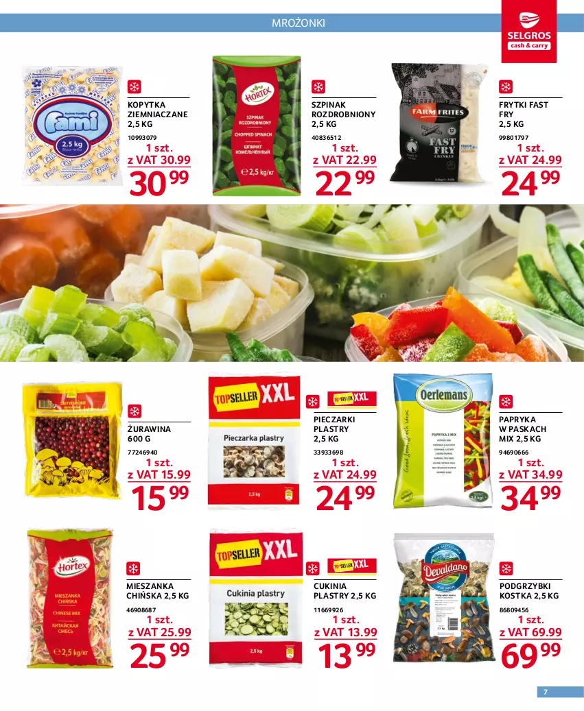 Gazetka promocyjna Selgros - Oferta gastronomiczna - ważna 19.01 do 01.02.2023 - strona 7 - produkty: Fa, Frytki, Kopytka, Papryka, Piec, Podgrzybki, Szpinak