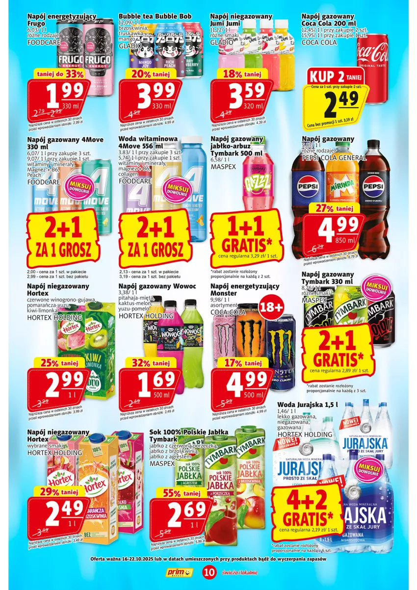 Gazetka promocyjna Prim Market - ważna 16.10 do 22.10.2025 - strona 10 - produkty: Arbuz, Gra, Gres, Hortex, Jabłka, Magnez, Melon, Napój, Napój gazowany, Napój niegazowany, Pomelo, Por, Sok, Tymbark, Wino, Woda