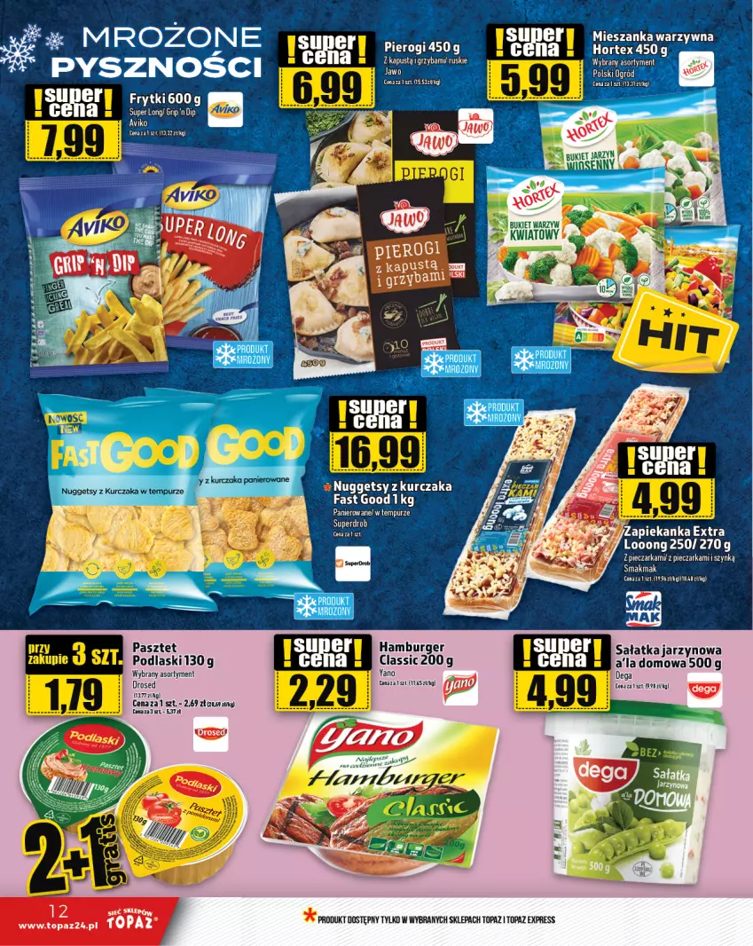 Gazetka promocyjna Topaz - Gazetka - ważna 14.03 do 20.03.2024 - strona 12 - produkty: Burger, Dega, Hamburger, Piec, Pieczarka, Podlaski, Sałat, Sałatka, Top