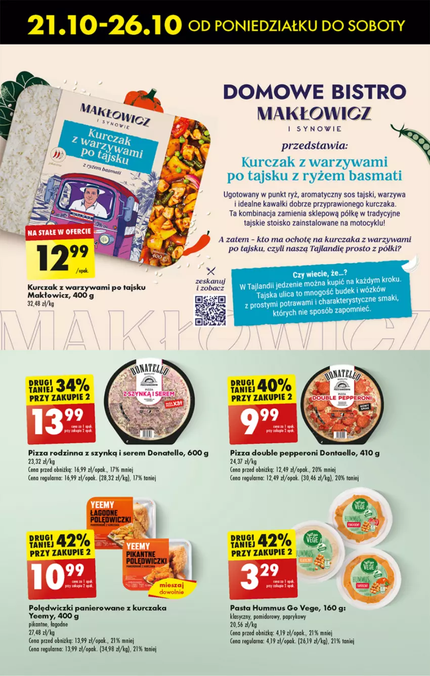 Gazetka promocyjna Biedronka - Od poniedzialku - ważna 21.10 do 26.10.2024 - strona 43 - produkty: Hummus, Kawa, Kurczak, Mus, Pizza, Polędwiczki panierowane, Ryż, Ser, Sos, Sos tajski, Warzywa