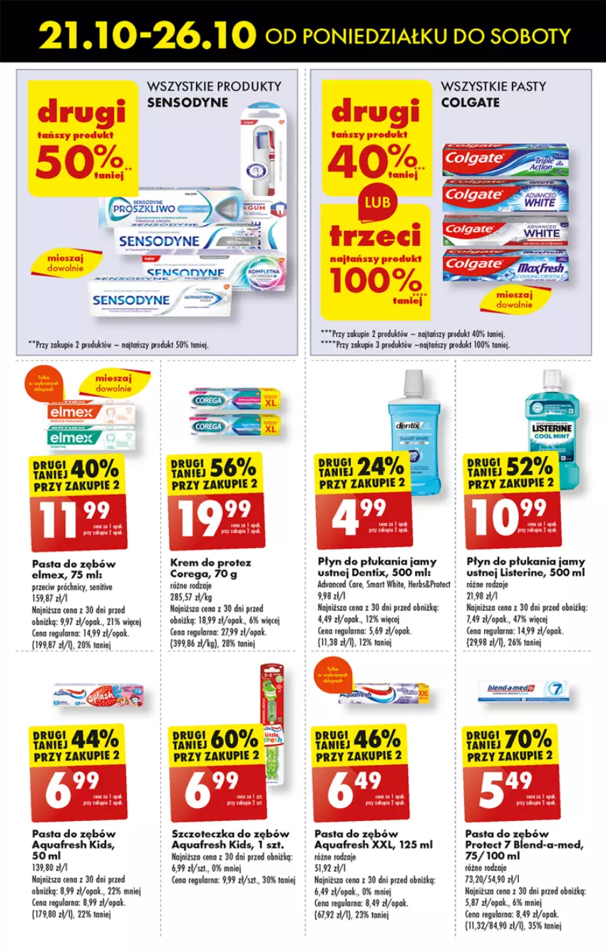 Gazetka promocyjna Biedronka - Od poniedzialku - ważna 21.10 do 26.10.2024 - strona 57 - produkty: Aquafresh, Blend-a-Med, Colgate, Corega, Elmex, LG, Listerine, Pasta do zębów, Płyn do płukania, Płyn do płukania jamy ustnej, Por, Sensodyne, Szczoteczka, Szczoteczka do zębów