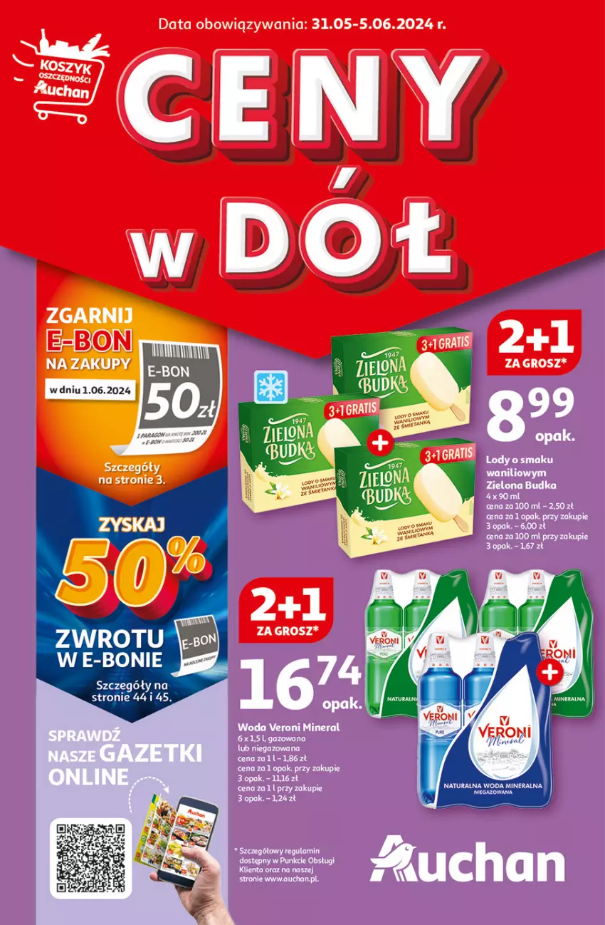 Gazetka promocyjna Auchan - Gazetka CENY W DÓŁ Hipermarket Auchan - ważna 31.05 do 05.06.2024 - strona 1