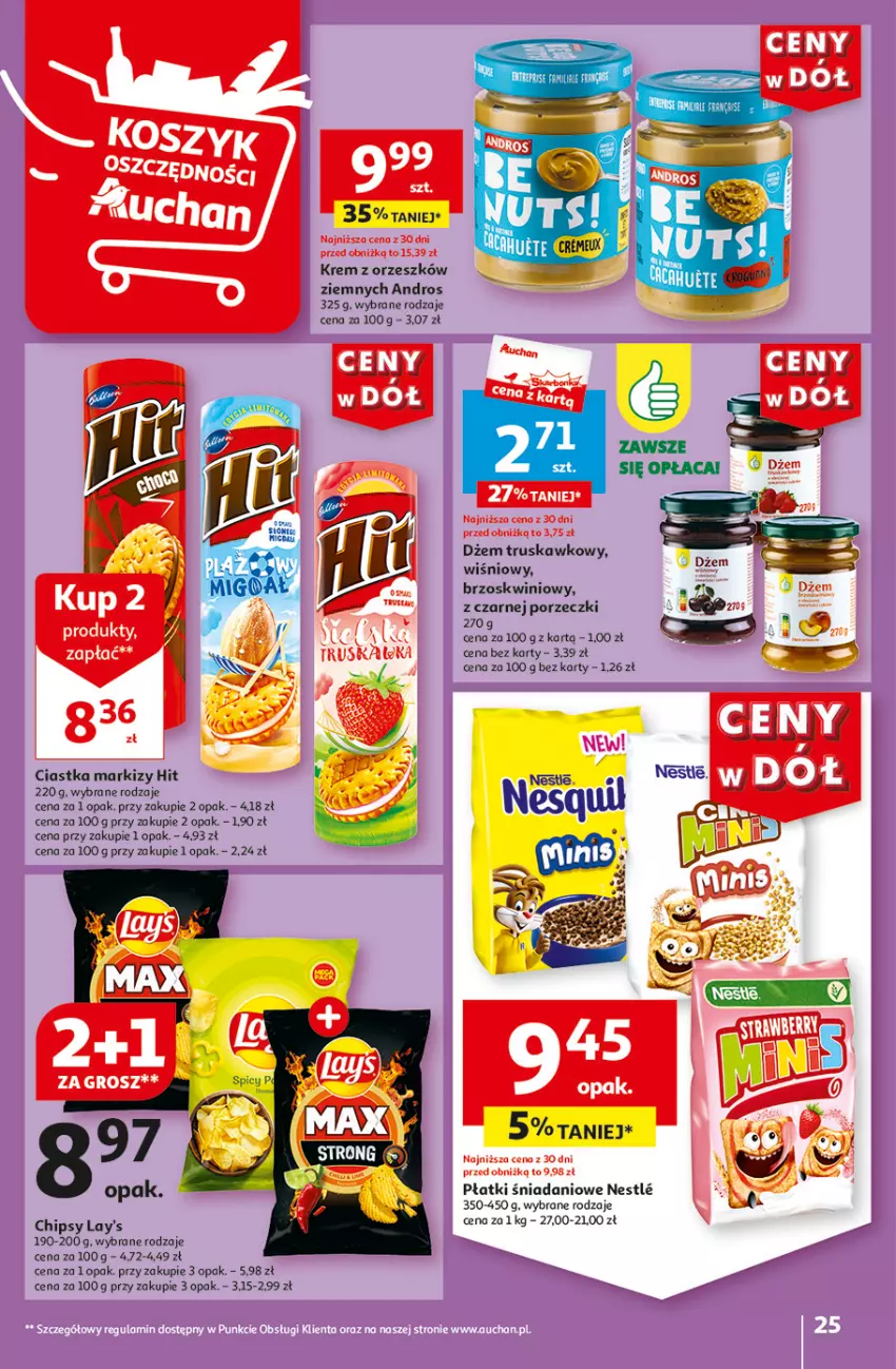 Gazetka promocyjna Auchan - Gazetka CENY W DÓŁ Hipermarket Auchan - ważna 31.05 do 05.06.2024 - strona 25 - produkty: Chipsy, Ciastka, Danio, Dżem, Por