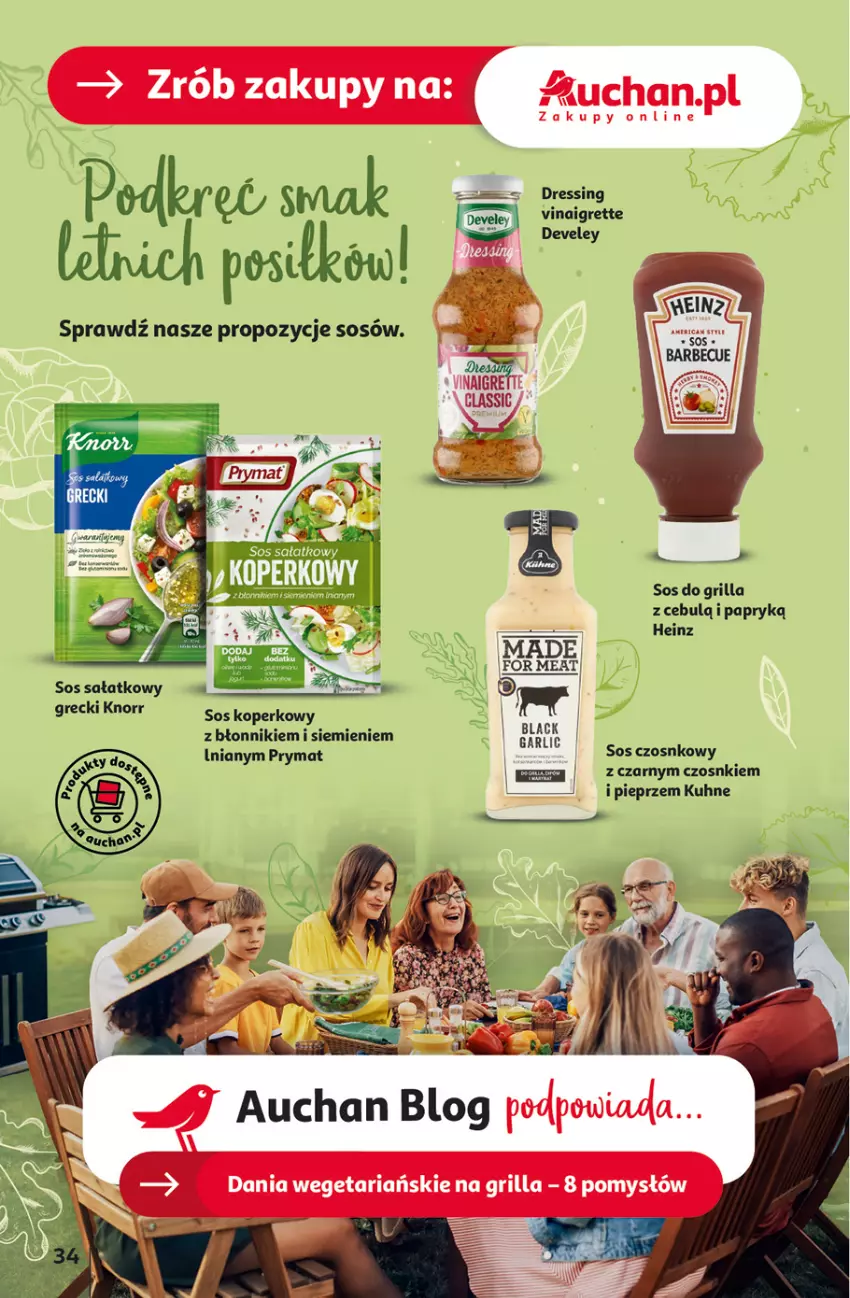 Gazetka promocyjna Auchan - Gazetka CENY W DÓŁ Hipermarket Auchan - ważna 31.05 do 05.06.2024 - strona 34 - produkty: Dres, Grill, Heinz, Knorr, Lack, Pieprz, Prymat, Sałat, Sos, Sos czosnkowy