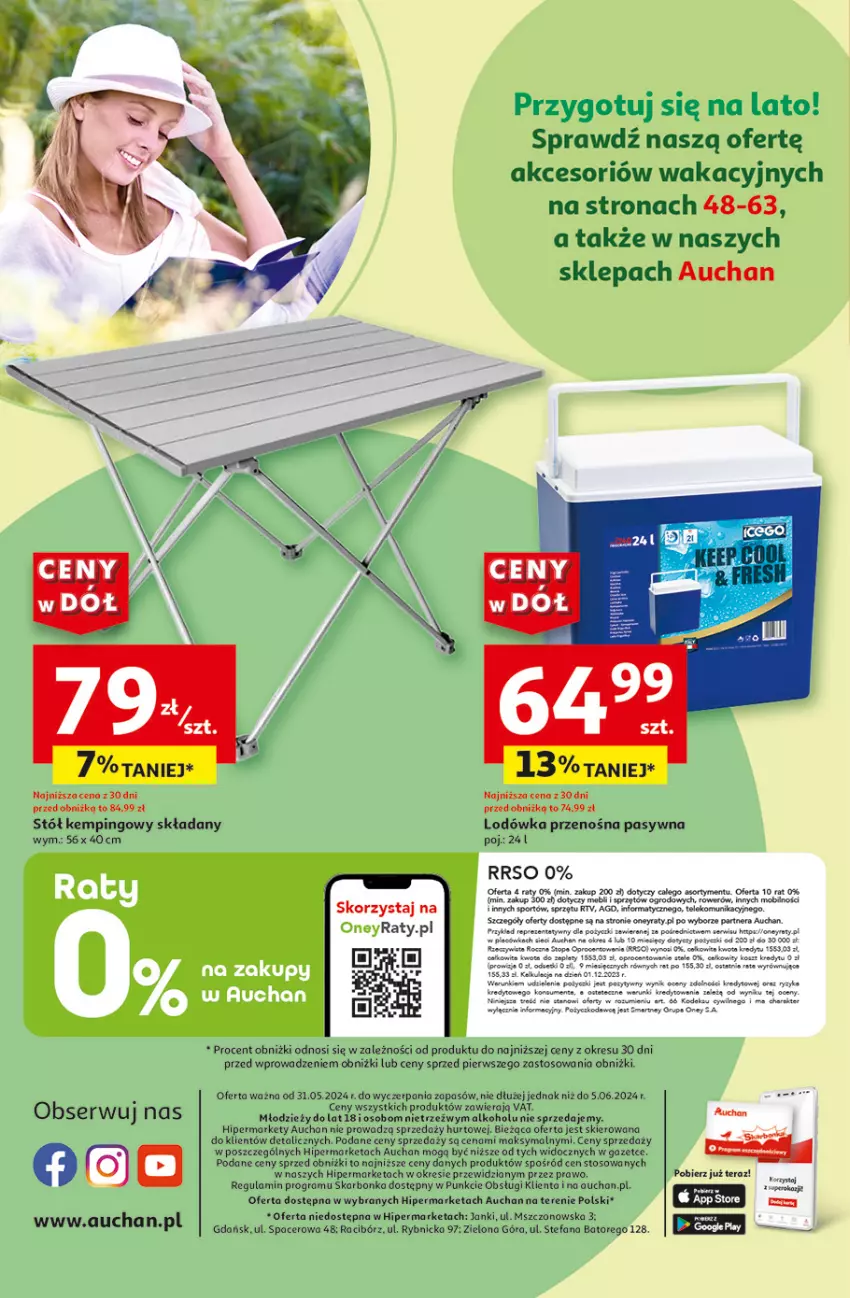 Gazetka promocyjna Auchan - Gazetka CENY W DÓŁ Hipermarket Auchan - ważna 31.05 do 05.06.2024 - strona 64 - produkty: Acer, Fa, Gra, Lodówka, Por, Rower, Ser, Sport, Stół, Tera, Top