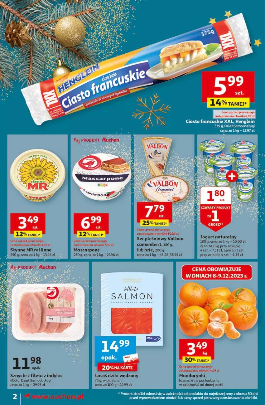 Gazetka promocyjna Auchan - Gazetka Magia Świąt Część 4 Moje Auchan - ważna 07.12 do 13.12.2023 - strona 2 - produkty: Brie, Camembert, Fa, Mandarynki, Mascarpone, Ser, Ser pleśniowy, Słynne, Słynne MR Roślinne