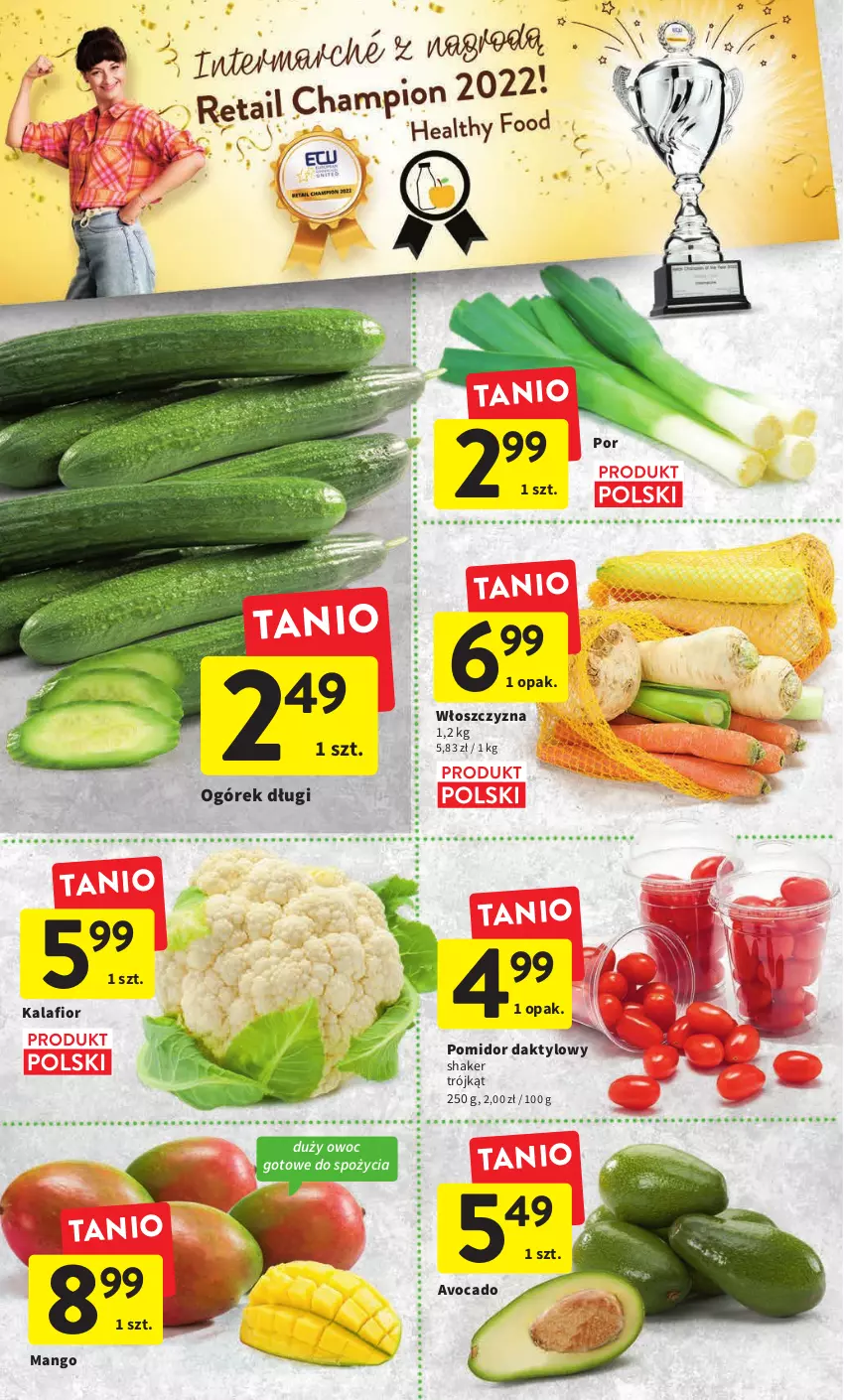 Gazetka promocyjna Intermarche - Gazetka Intermarche - ważna 17.11 do 23.11.2022 - strona 16 - produkty: Avocado, Kalafior, Mango, Ogórek, Por