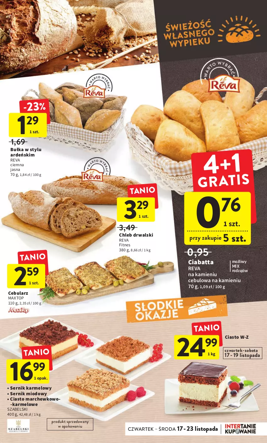 Gazetka promocyjna Intermarche - Gazetka Intermarche - ważna 17.11 do 23.11.2022 - strona 27 - produkty: Bułka, Cebula, Chleb, Ciabatta, Ser, Top