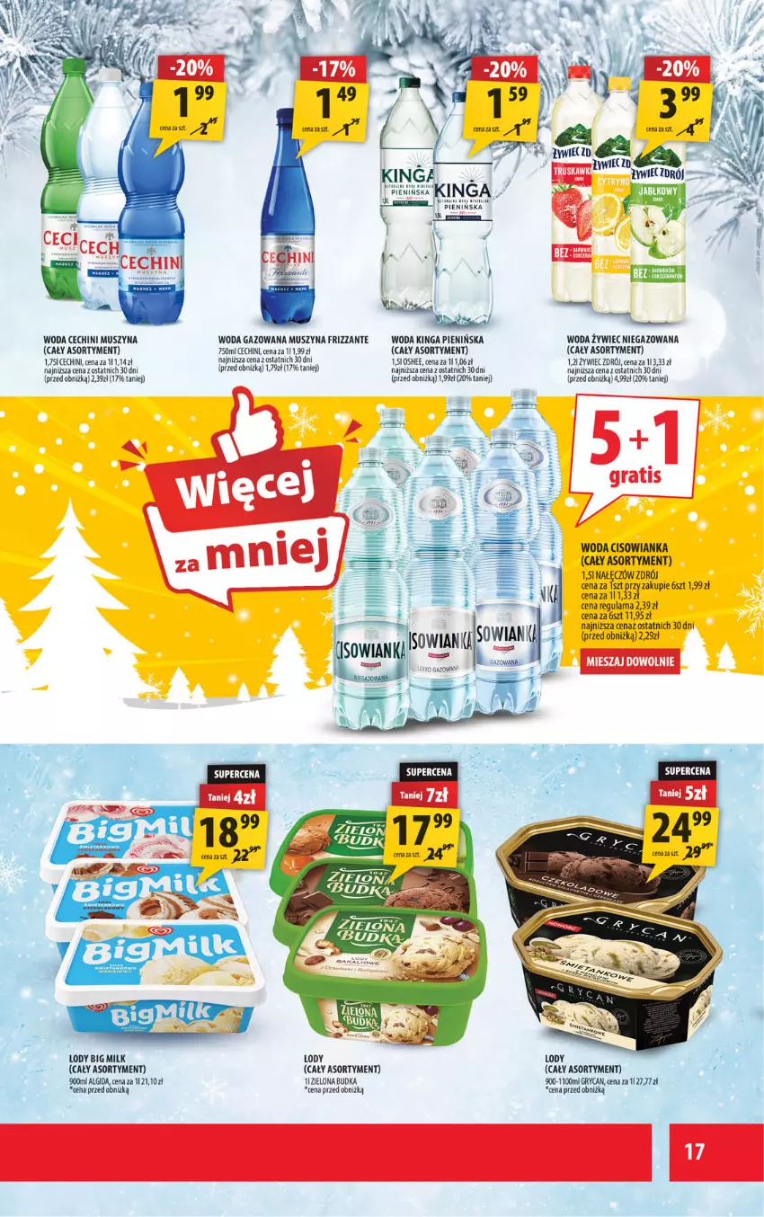 Gazetka promocyjna Arhelan - Gazetka - ważna 15.12 do 28.12.2025 - strona 17 - produkty: Algida, Big Milk, Cisowianka, Gra, Gry, LG, Lody, Mus, Szyna, Woda, Woda gazowana, Zielona Budka
