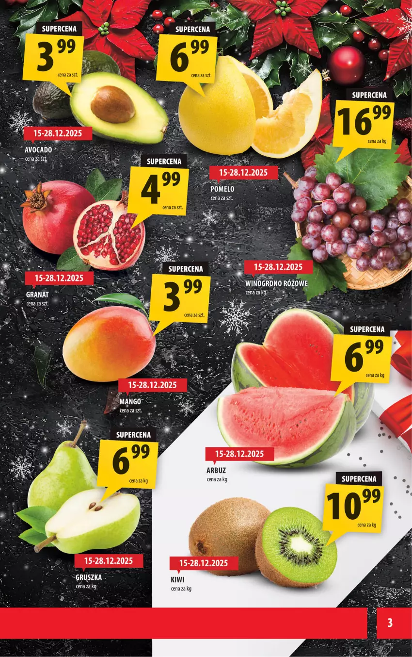 Gazetka promocyjna Arhelan - Gazetka - ważna 15.12 do 28.12.2025 - strona 3 - produkty: Arbuz, Kiwi