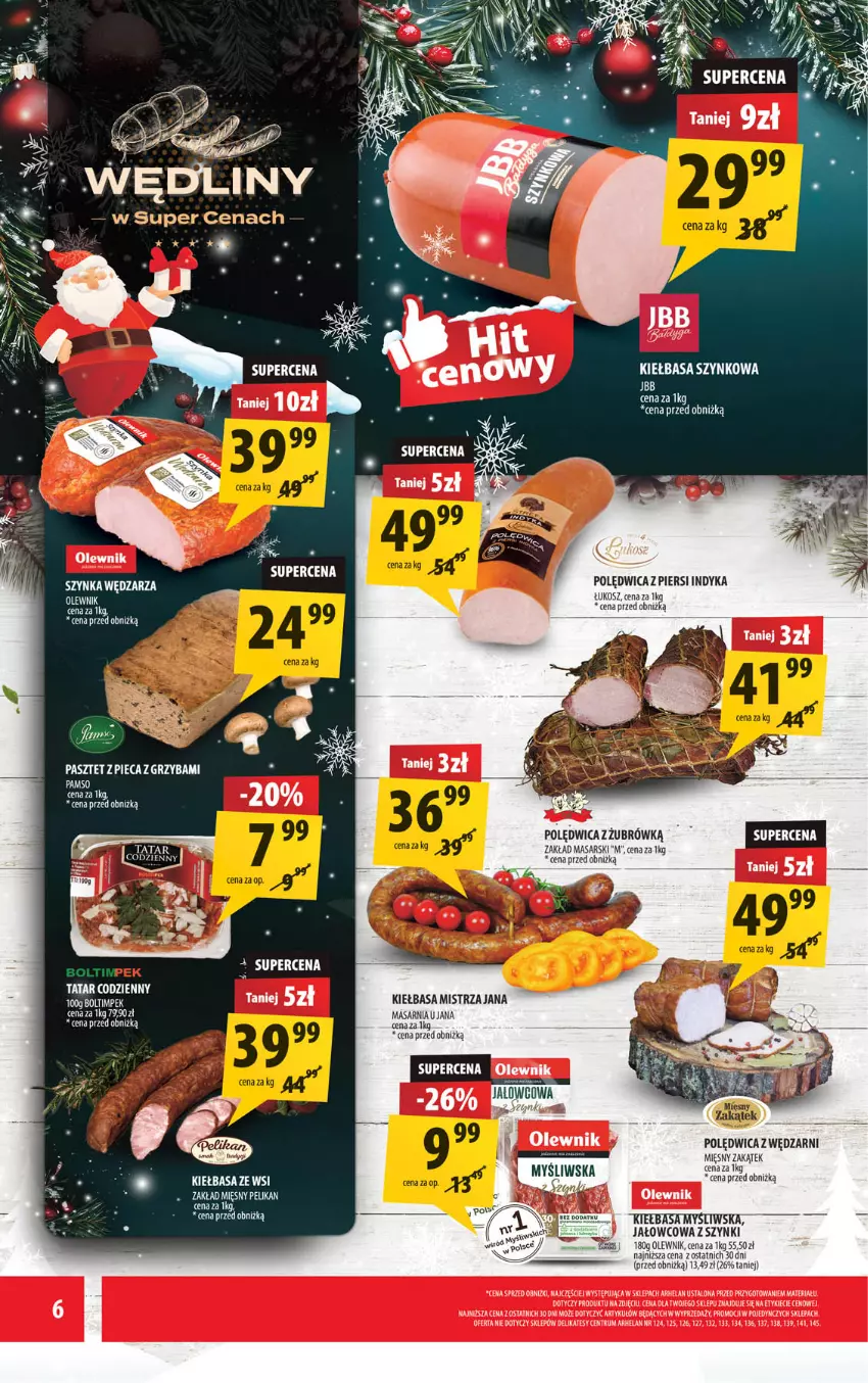 Gazetka promocyjna Arhelan - Gazetka - ważna 15.12 do 28.12.2025 - strona 6 - produkty: Kiełbasa, Kiełbasa szynkowa, Kosz, LG, Olewnik, Pasztet, Piec, Polędwica, Rum, Szynka