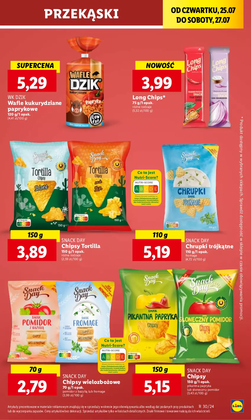 Gazetka promocyjna Lidl - GAZETKA - ważna 25.07 do 27.07.2024 - strona 41 - produkty: Bazyl, Chipsy, Chrupki, Papryka, Tortilla, Wafle