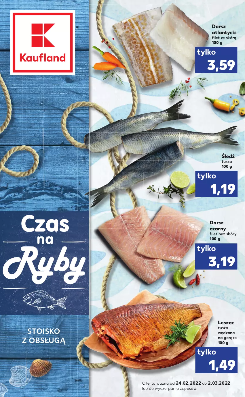 Gazetka promocyjna Kaufland - RYBY - ważna 24.02 do 02.03.2022 - strona 1 - produkty: Dorsz, Tusz