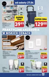 Gazetka promocyjna Aldi - Artykuły przemysłowe i tekstylia - Gazetka - ważna od 27.04 do 27.04.2024 - strona 9 - produkty: Torba na zakupy, Pojemnik, Lampa LED, Torba, Szklanka, Lampa, Akumulator