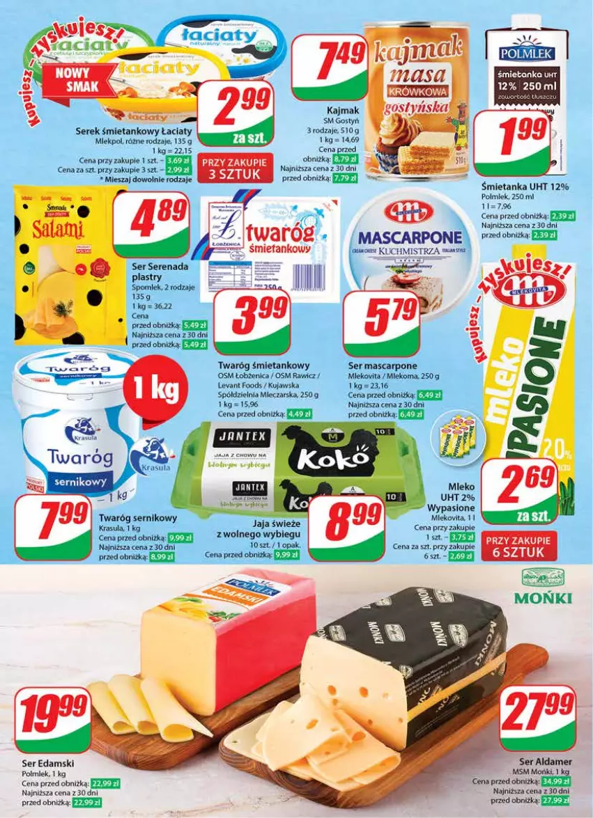 Gazetka promocyjna Dino - Gazetka 47 - ważna 21.11 do 28.11.2023 - strona 16 - produkty: Edam, Jaja, Mascarpone, Mleko, Mlekovita, Polmiek, Ser, Serek, Twaróg, Twaróg śmietankowy