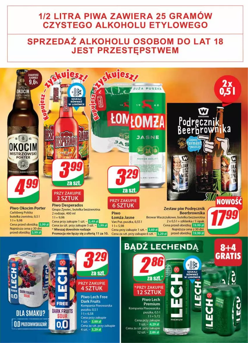 Gazetka promocyjna Dino - Gazetka 47 - ważna 21.11 do 28.11.2023 - strona 21 - produkty: Carlsberg, Desperados, Koc, Okocim, Piwo, Por, Pur, Ręcznik, Szklanka