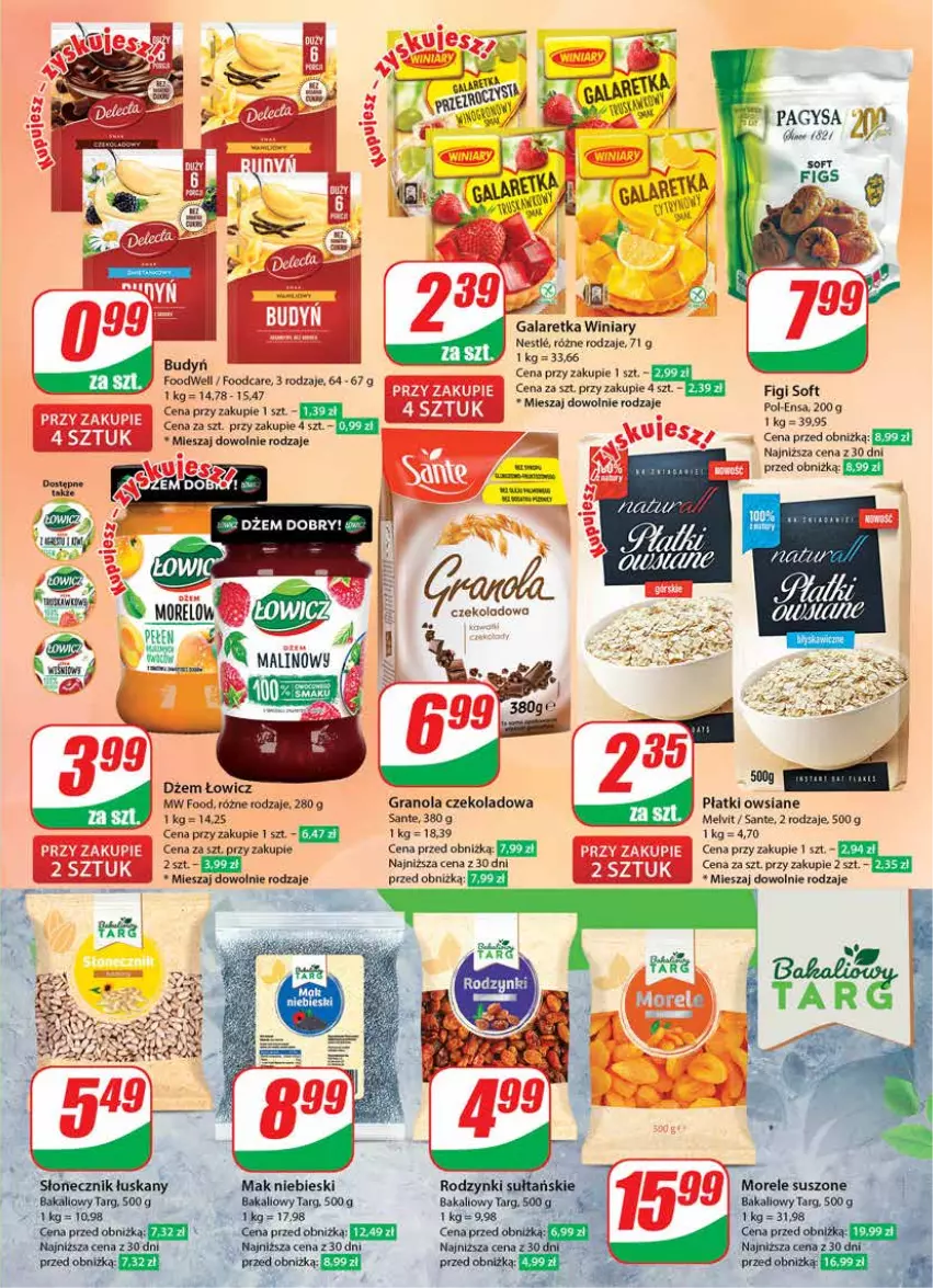 Gazetka promocyjna Dino - Gazetka 47 - ważna 21.11 do 28.11.2023 - strona 7 - produkty: Dżem, Figi, Gala, Galaretka, Gra, Granola, Płatki owsiane, Sante, Winiary